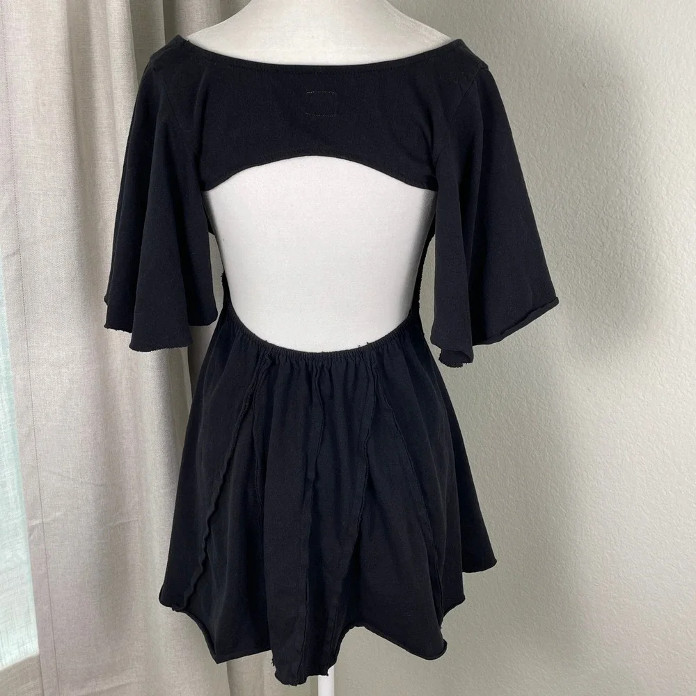 Free-est Free People Dress Womens XS Black Very Good Open Back Cotton‎ OB2222128